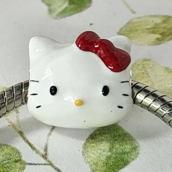 Hello Kitty Sanrio enamel .925 charm - Picture 1 of 5